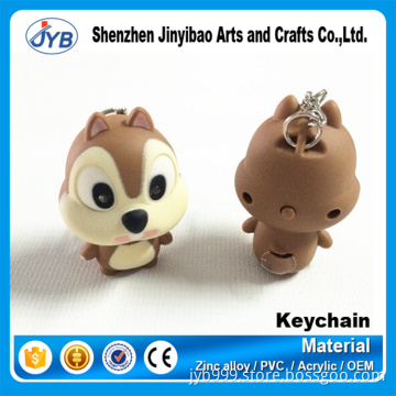 customized logo plastic 3D animals shaped keyrings